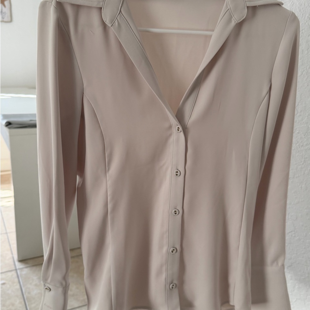 Elegant Cream Button-Up Blouse